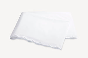 Matouk Flat Sheet - White Embroidery Dakota Percale Bedding at Fig Linens and Home