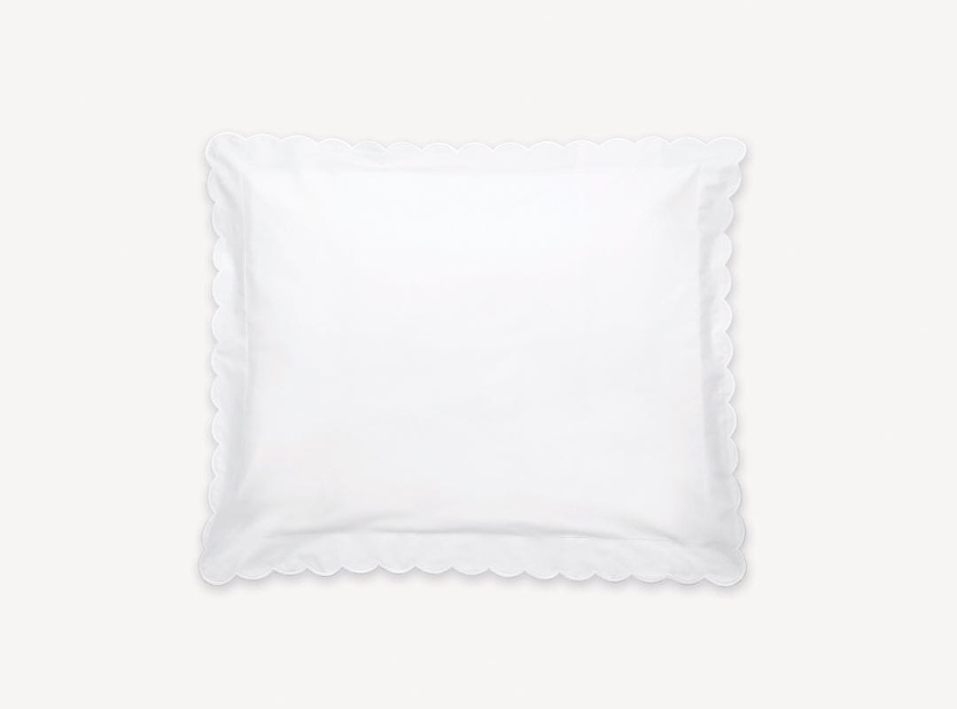 Matouk Pillow Sham - White Embroidery Dakota Percale Bedding at Fig Linens and Home