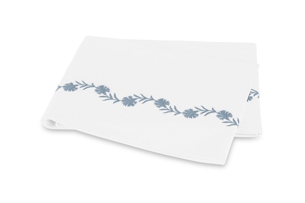 Daphne Hazy Blue Flat Sheet | Matouk at Fig Linens