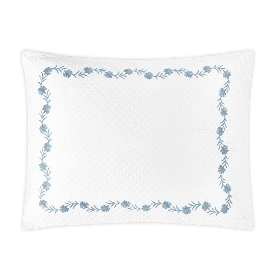 Daphne Matelassé in Hazy Blue | Matouk Pillow Shams at Fig Linens and Home