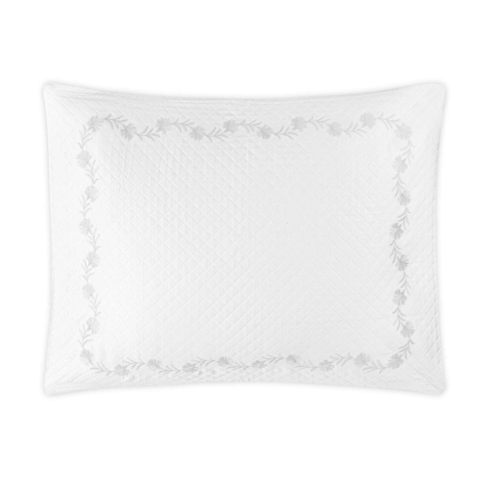 Matouk Daphne Matelassé in Silver | Pillow Sham at Fig Linens and Home