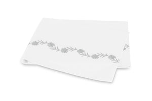 Daphne Silver Flat Sheet | Matouk at Fig Linens