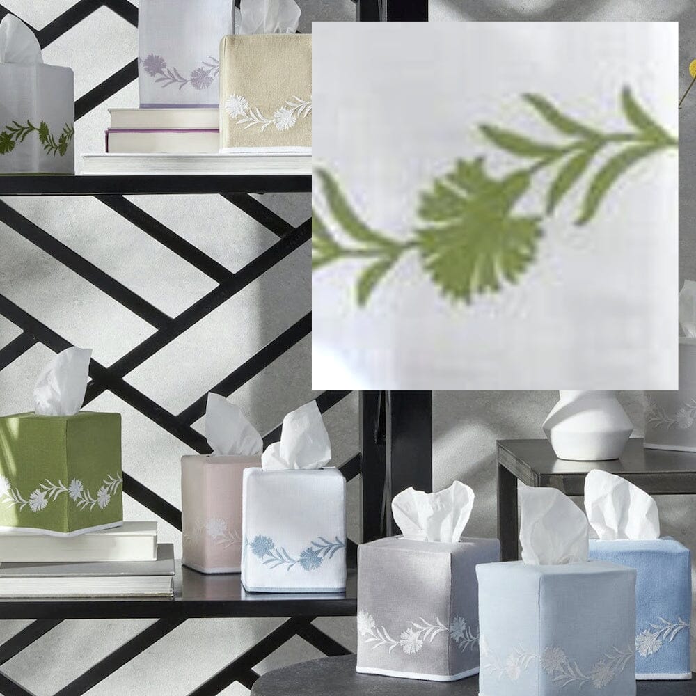 Matouk Daphne Tissue Box Cover - Grass Green | Bath Accessories