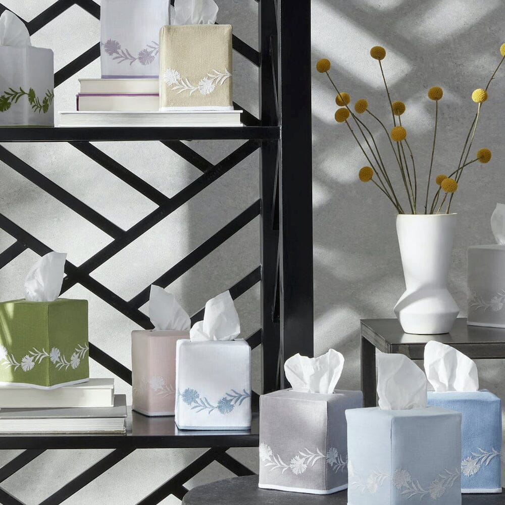 Matouk Daphne Tissue Box Covers | Bath Accessories at Fig Linens and Home