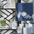 Matouk Daphne Tissue Box Cover - Navy/White | Bath Accessories
