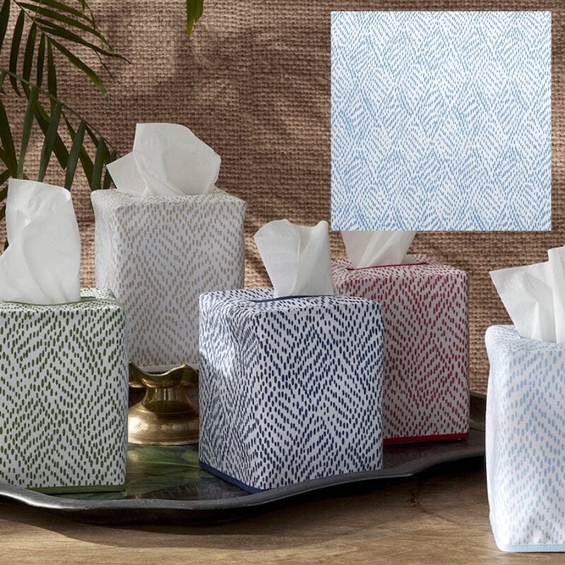 Matouk Duma Diamond Tissue Cover | Sky Blue Color - Matouk Schumacher Tissue Box Covers