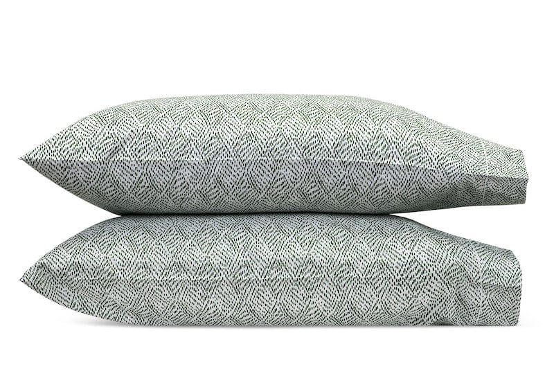 Matouk Duma Diamond Grass Green Pillowcases - Fig Linens and Home - Matouk Schumacher