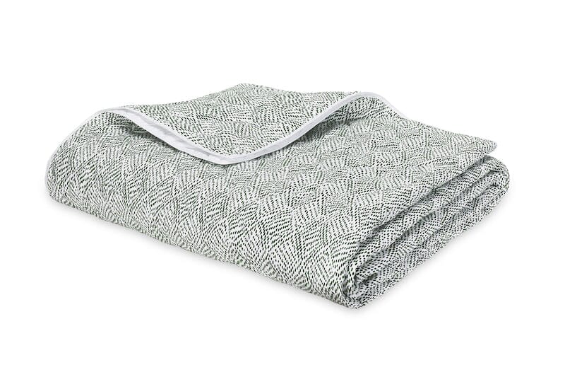 Duma Diamond Grass Green Quilt | Matouk Schumacher at Fig Linens and Home - Quilted Coverlet