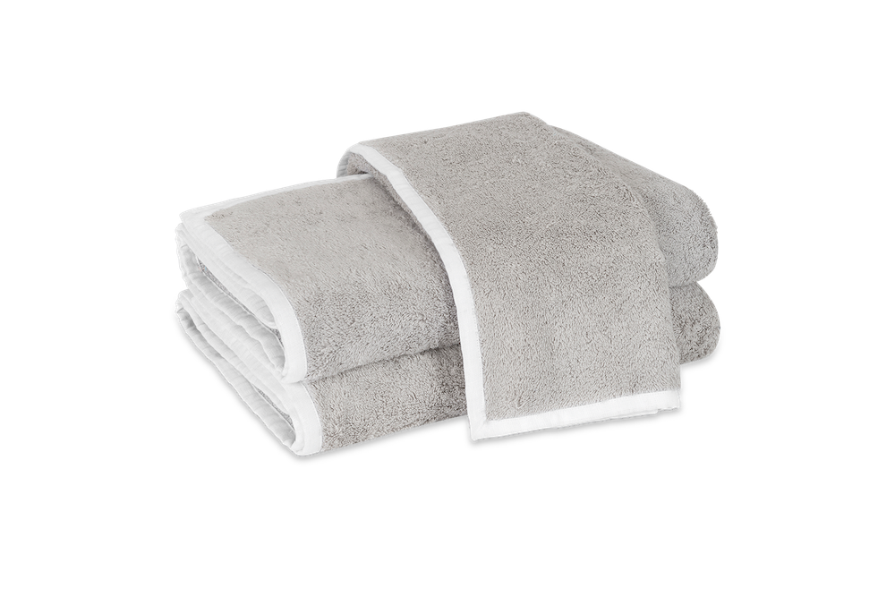 Enzo Pearl and White Bath Towels | Matouk at Fig Linens