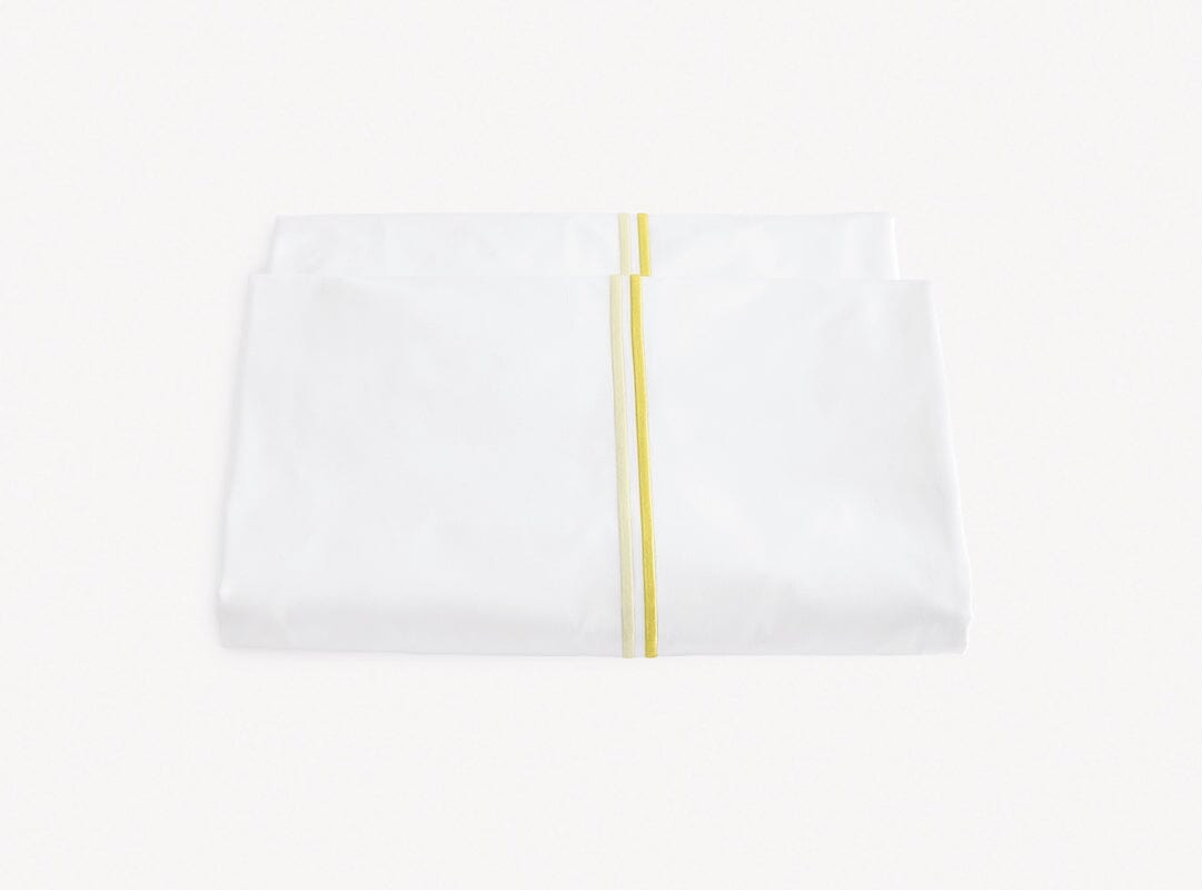 Duvet Cover  - Matouk Essex Lemon Yellow Bedding | Percale Cotton Linens