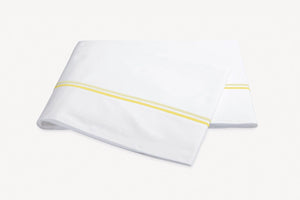 Flat Sheet - Matouk Essex Lemon Yellow Bedding | Percale Cotton Linens