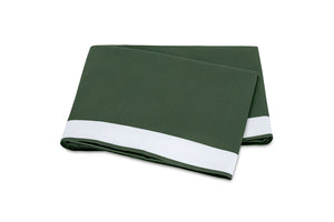 Flat Sheet - Matouk Francis Green Bed Sheets at Fig Linens