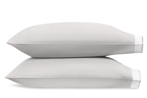 Pillowcase Pair - Matouk Francis Silver Pillowcases at Fig Linens