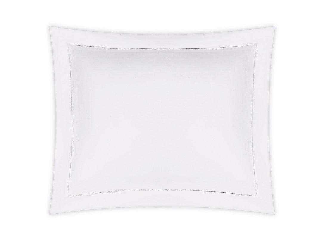 Matouk Gatsby Hemstitch Pillow Sham in White Giza Cotton - Fig Linens and Home