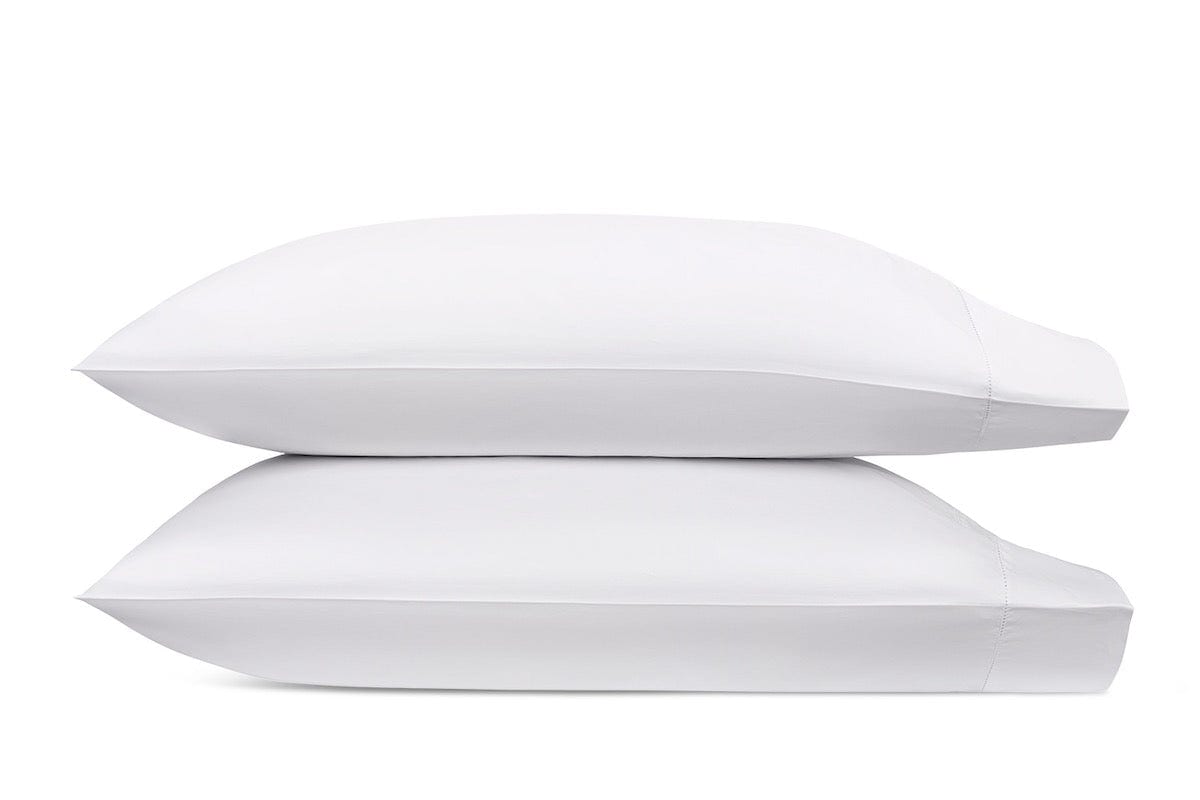 Matouk Gatsby Hemstitch Pillowcases in White Giza Cotton - Fig Linens and Home