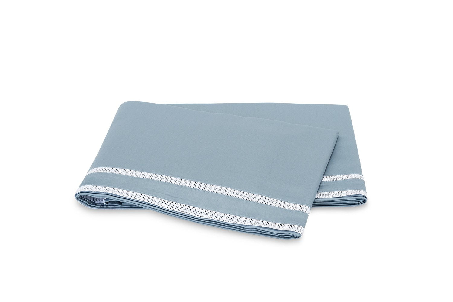 Matouk Grace Hazy Blue Flat Sheet | Fig Linens and Home