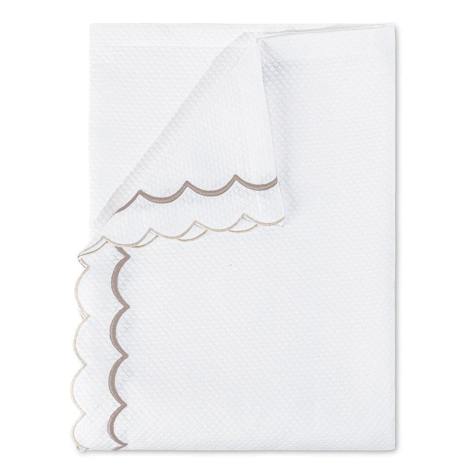 India Diamond Pique Driftwood Coverlets | Matouk Matelasse at Fig Linens and Home