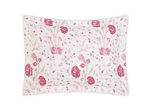 Quilted Pillow Sham - Khilana Peony Pink Pillow by Matouk | Schumacher at Fig Linens and Home
