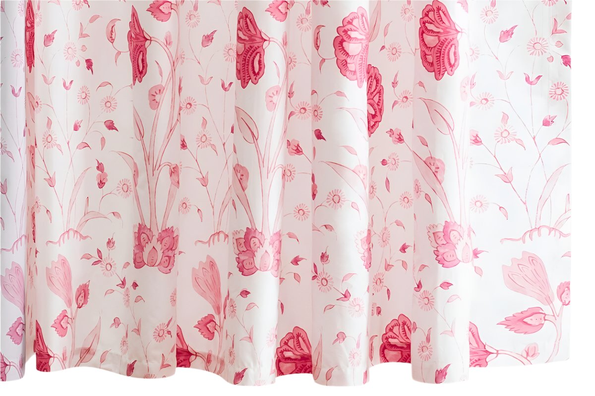 Khilana Peony Shower Curtain by Matouk | Schumacher - Pink Shower Curtains at Fig Linens and Home