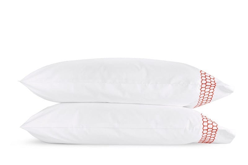 Matouk Liana Coral Pillowcases | Fig Linens