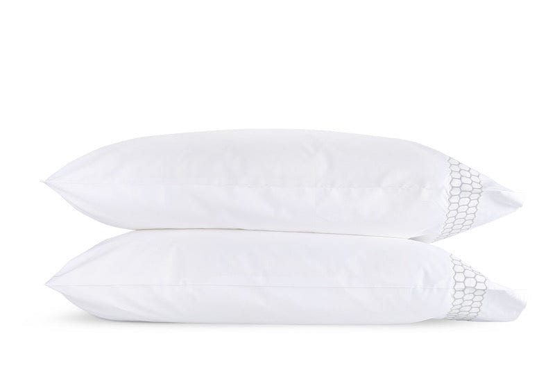 Matouk Liana Silver Pillowcases | Fig Linens