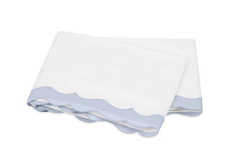 Matouk Lorelei Blue Flat Sheet | Fig Linens and Home