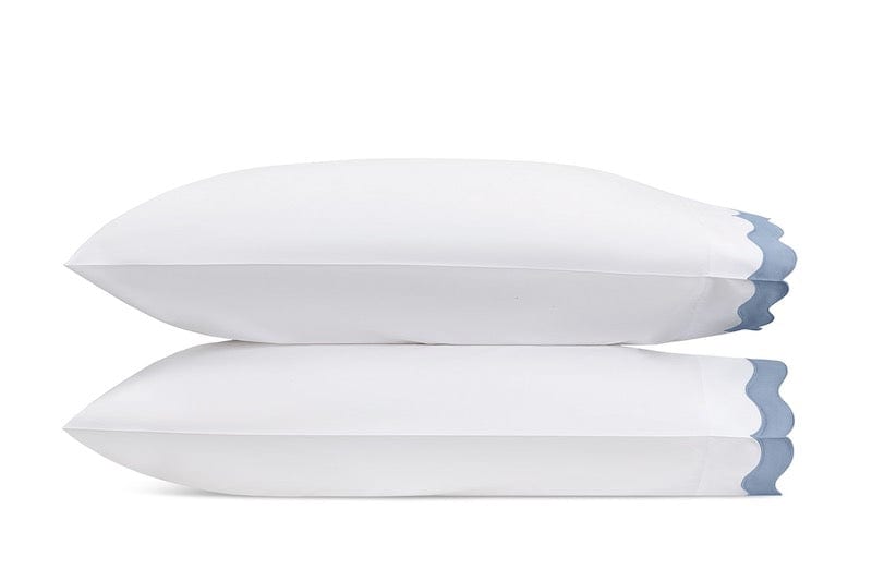 Matouk Lorelei Hazy Blue Pillowcase | Fig Linens and Home