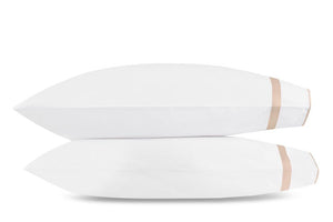 Matouk Louise Champagne Pillowcases | Giza Percale Cotton at Fig Linens
