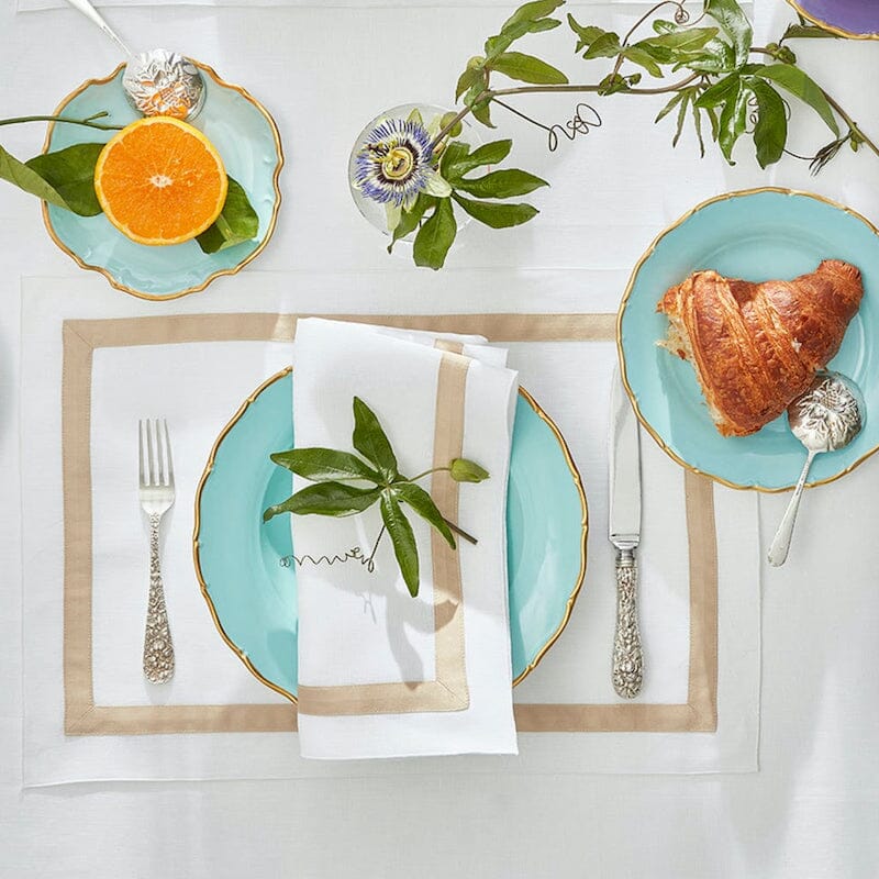 Matouk Lowell Placemats - 100% Linen Cloth Placemats at Fig Linens and Home - Luxury Table Linens