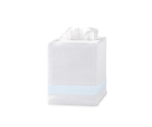 Lowell Tissue Cover in Blue | Matouk at Fig Linens