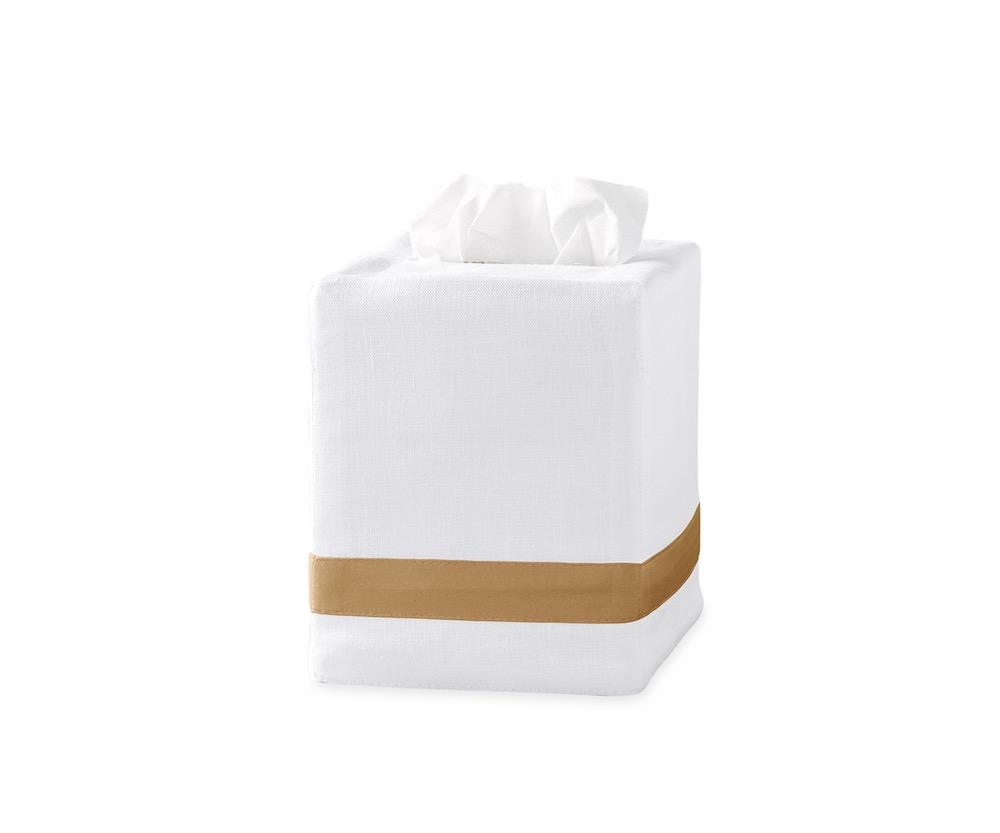 Lowell Tissue Cover in Bronze | Matouk at Fig Linens