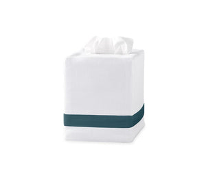 Lowell Tissue Cover in Deep Jade | Matouk at Fig Linens