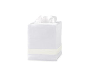 Lowell Tissue Cover in Ivory | Matouk at Fig Linens