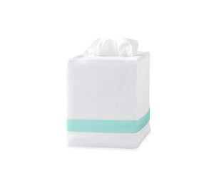 Lowell Tissue Cover in Lagoon | Matouk at Fig Linens