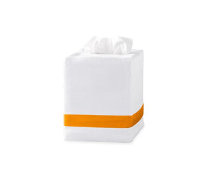 Lowell Tissue Cover in Tangerine | Matouk at Fig Linens
