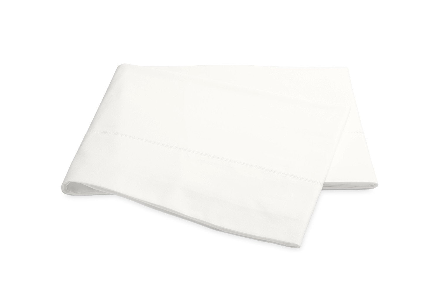 Luca Hemstitch Flat Sheet in Bone | Percale Cotton Bed Sheets - Matouk at Fig Linens