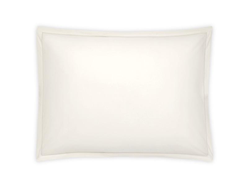 Matouk Luca Satin Stitch Bedding by Matouk - Standard Sham 21" x 27" Ivory at FIG LINENS AND HOME - 4