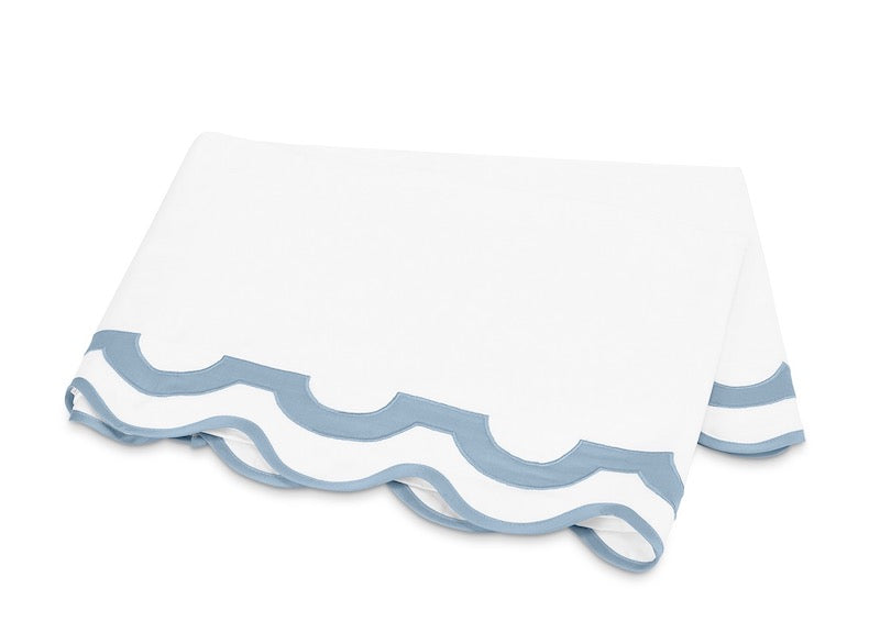Matouk Bedding - Mirasol Hazy Blue Flat Sheet - Fig Linens and Home