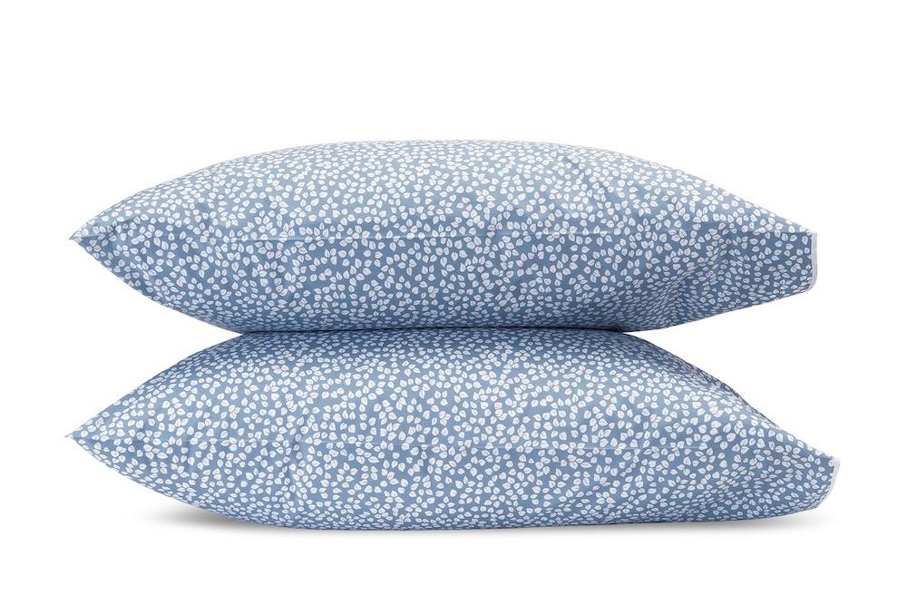 Margot Hazy Blue Pillowcases | Matouk at Fig Linens
