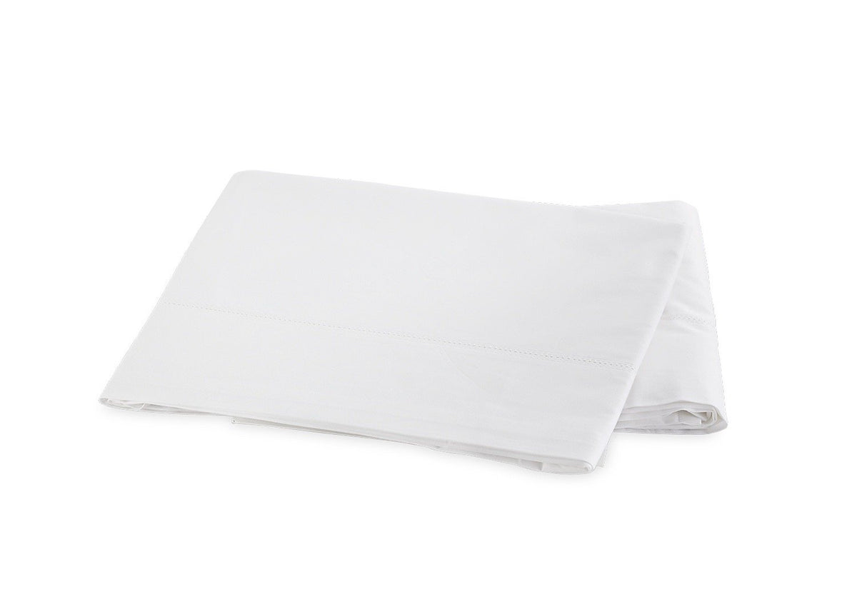 Milano Hemstitch White Flat Sheet | Matouk Percale at Fig Linens