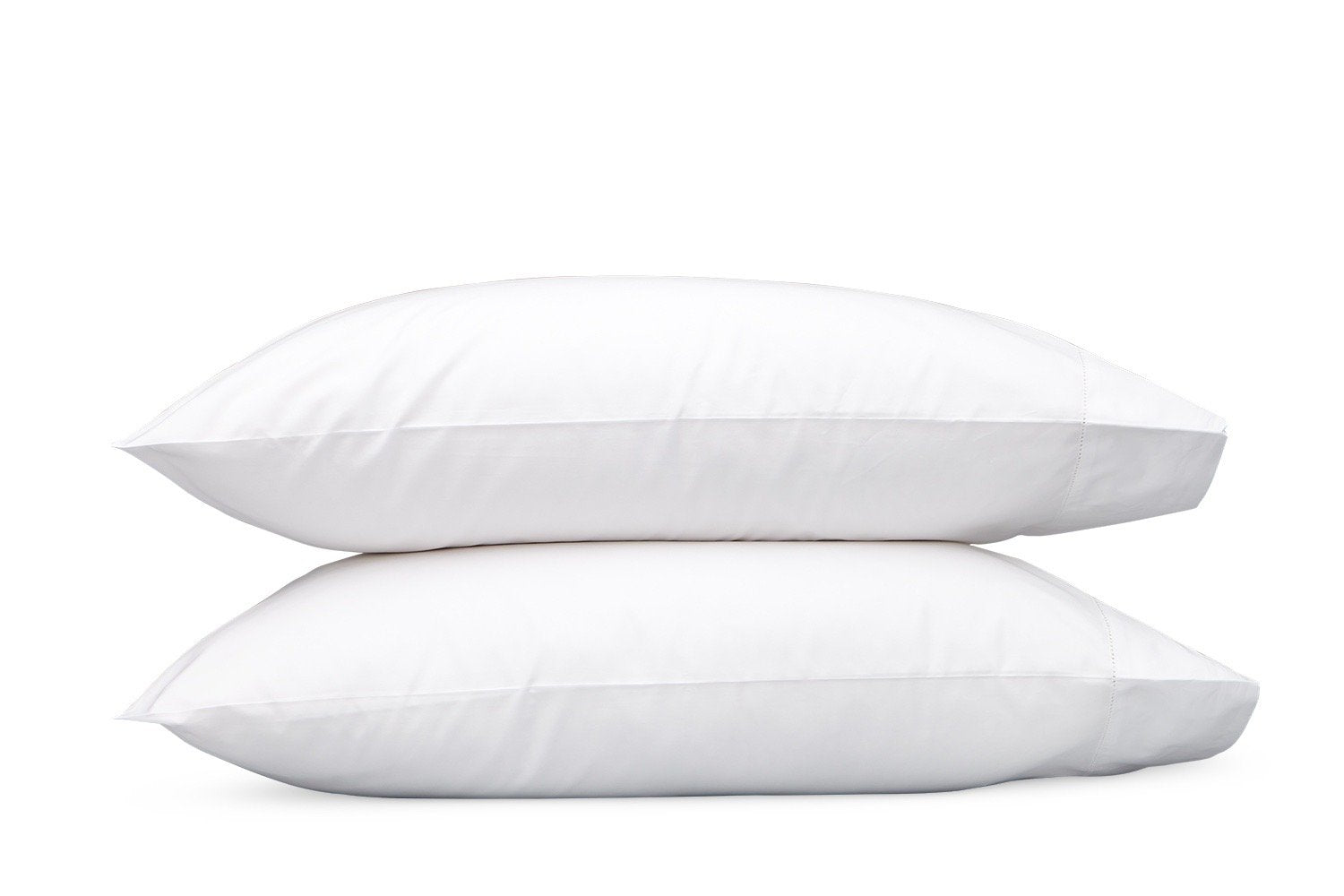 Milano Hemstitch White Pillowcases | Matouk Percale at Fig Linens
