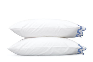 Matouk Mirasol Azure Pillowcases - Fig Linens