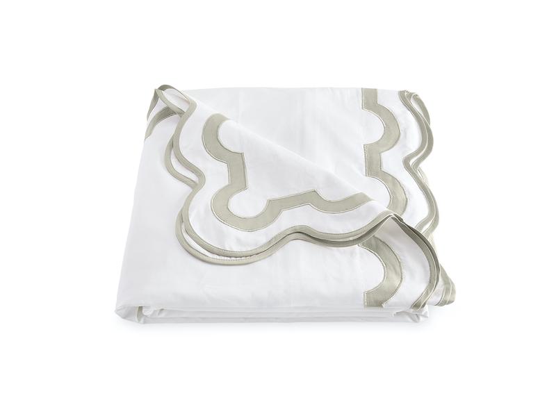 Matouk Mirasol Silver Duvet Cover at Fig Linens and Home