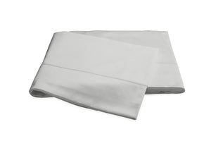Nocturne Hemstitch Silver Flat Sheet | Matouk Sateen Bedding