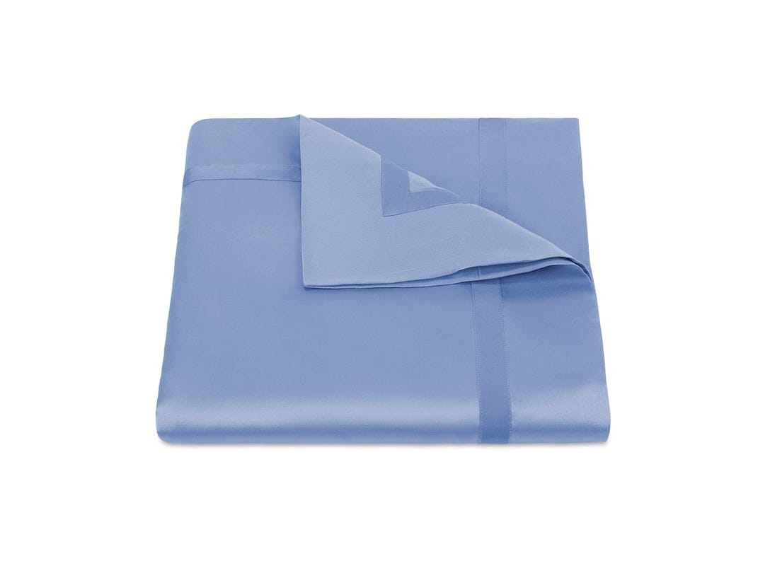 Duvet Cover - Matouk Nocturne Sateen Bedding in Azure Blue at Fig Linens and Home