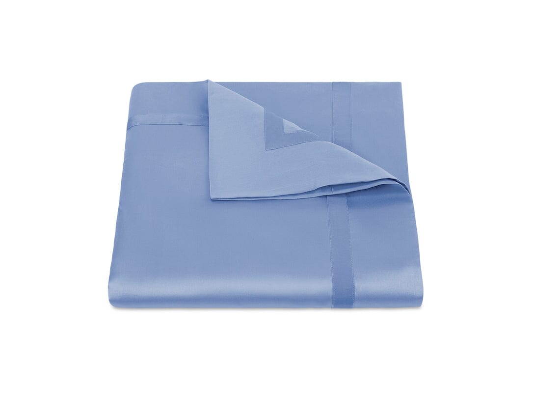 Flat Sheet - Matouk Nocturne Sateen Bedding in Azure Blue at Fig Linens and Home