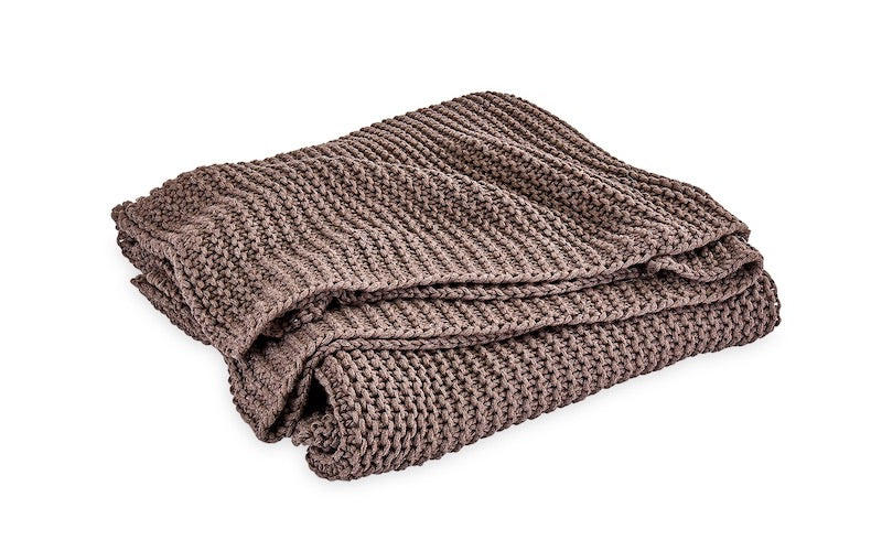 Matouk Orla Throw Chunky Knit Throw Blankets FIG LINENS AND HOME