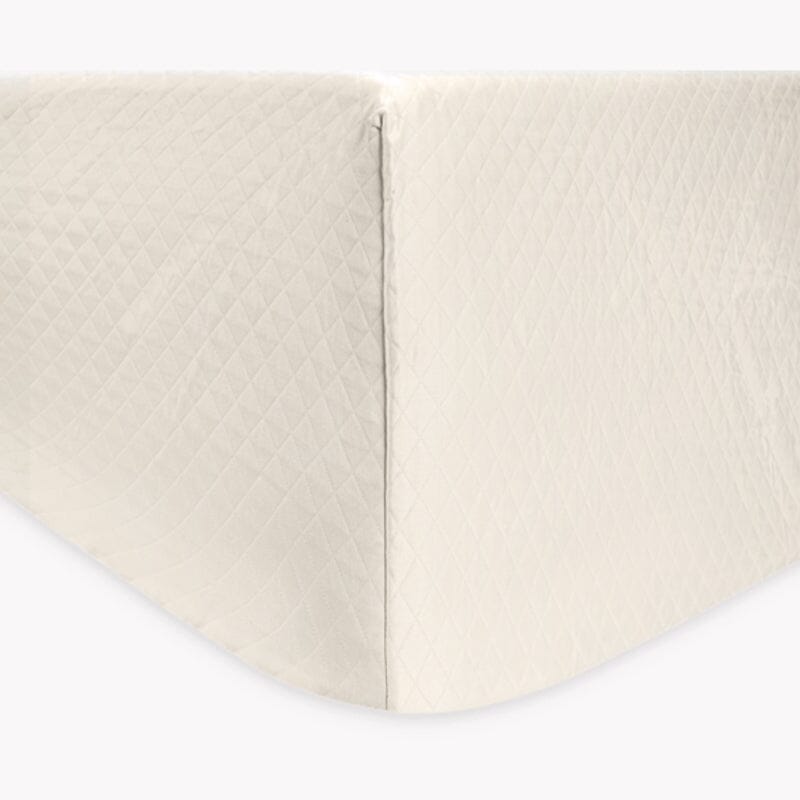 Matouk Box Spring Cover - Petra Matelasse in Ivory - Fig Linens and Home