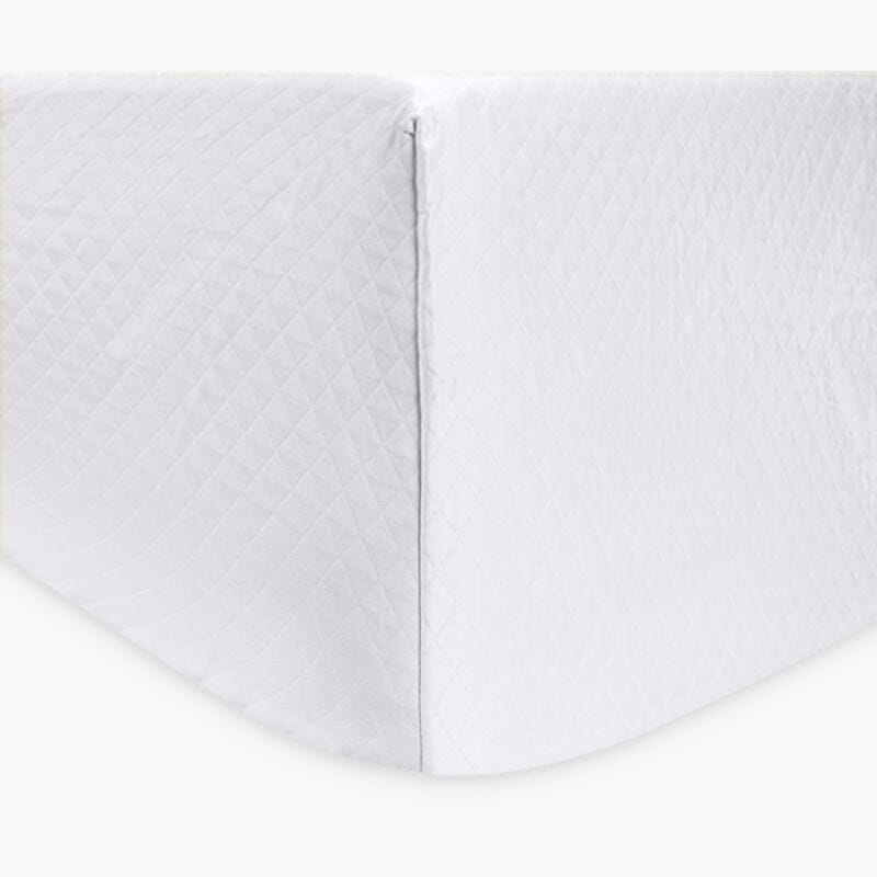 Matouk Box Spring Cover - Petra Matelasse in White - Fig Linens and Home