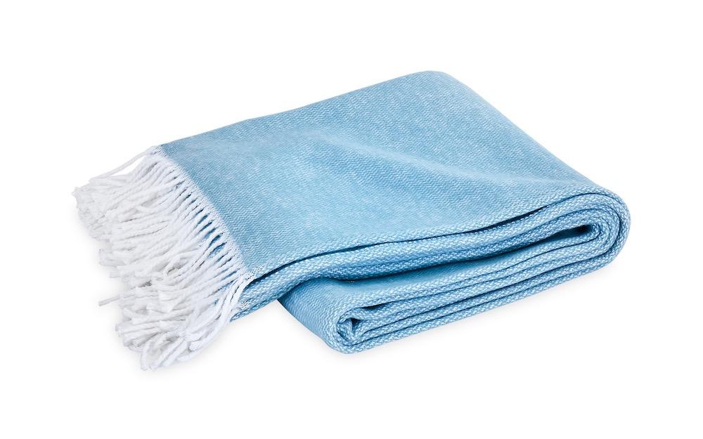 Pezzo Cerulean Cotton Throw | Matouk at Fig Linens and Home